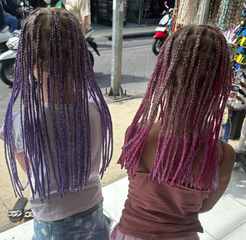 Two finished braid looks